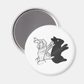 ハンドシルエットウサギ マグネット (正面/裏面)