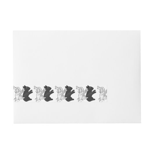 ハンドシルエットウサギ ラップアラウンド宛名ラベル (正面)