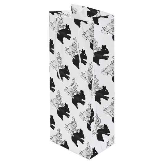 ハンドシルエットウサギ ワインギフトバッグ (裏面アングル)