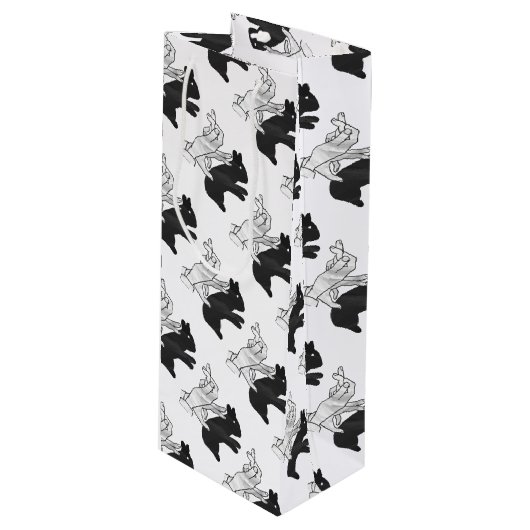 ハンドシルエットウサギ ワインギフトバッグ (正面アングル)