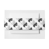 ハンドシルエットウサギ 招待状ベリーバンド (正面例)