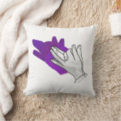 ハンドシルエットウルフパープル クッション (ブランケット)
