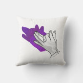 ハンドシルエットウルフパープル クッション (裏面)