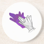 ハンドシルエットウルフパープル コースター (正面)