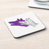 ハンドシルエットウルフパープル コースター (左側)