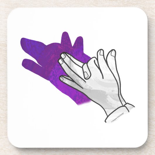 ハンドシルエットウルフパープル コースター (正面)