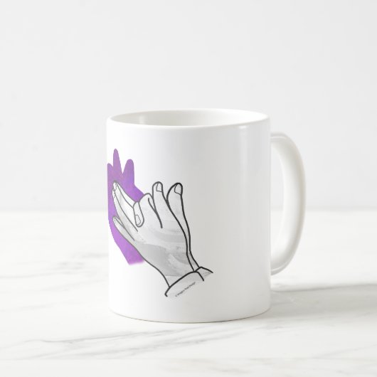 ハンドシルエットウルフパープル コーヒーマグカップ (正面右)