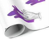 ハンドシルエットウルフパープル ラッピングペーパー (ロールコーナー)