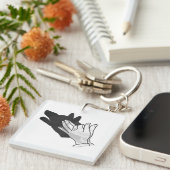 ハンドシルエットウルフ キーホルダー (正面右)