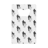 ハンドシルエットウルフ クレジットカード栓抜き (正面)