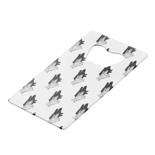 ハンドシルエットウルフ クレジットカード栓抜き (正面アングル)