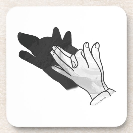 ハンドシルエットウルフ コースター (正面)