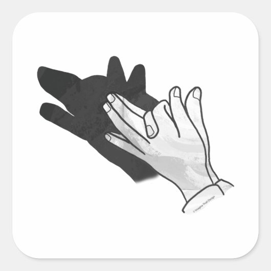 ハンドシルエットウルフ スクエアシール (正面)