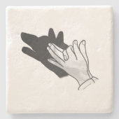 ハンドシルエットウルフ ストーンコースター (正面)