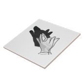 ハンドシルエットウルフ タイル (側面)