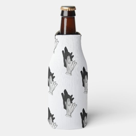 ハンドシルエットウルフ ボトルクーラー (ボトル正面)