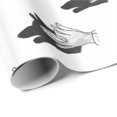 ハンドシルエットウルフ ラッピングペーパー (ロールコーナー)