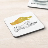 ハンドシルエットダックイエロー コースター (左側)