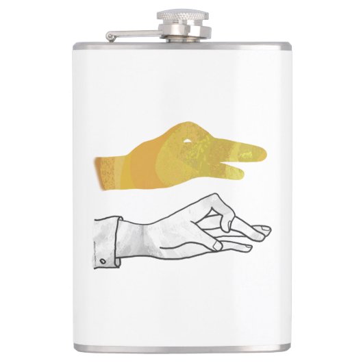 ハンドシルエットダックイエロー フラスク (正面)