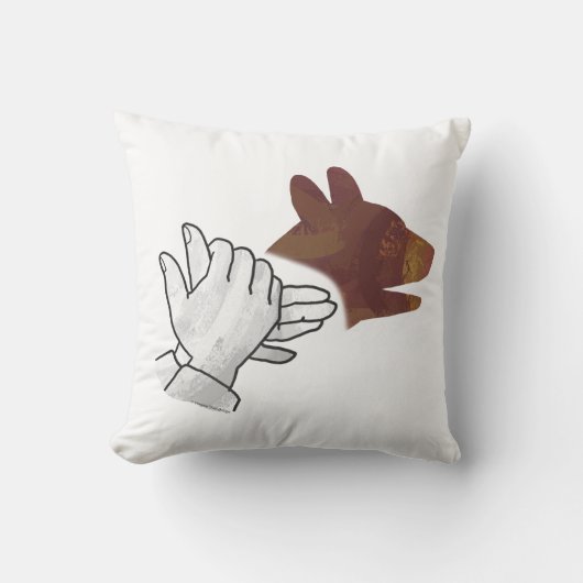 ハンドシルエットドッグブラウン クッション (正面)