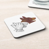ハンドシルエットドッグブラウン コースター (左側)