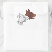 ハンドシルエットドッグブラウン スクエアシール (バッグ)