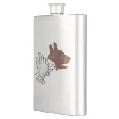 ハンドシルエットドッグブラウン フラスク (左)