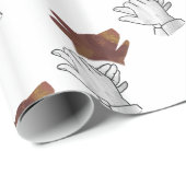 ハンドシルエットドッグブラウン ラッピングペーパー (ロールコーナー)