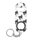 ハンドシルエットビリーヤギ灰色 キーホルダー栓抜き (正面)