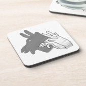 ハンドシルエットビリーヤギ灰色 コースター (左側)