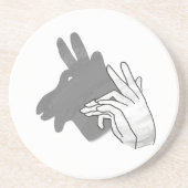 ハンドシルエットビリーヤギ灰色 コースター (正面)