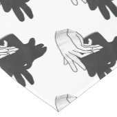 ハンドシルエットビリーヤギ灰色 ショートテーブルランナー (コーナー)