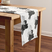 ハンドシルエットビリーヤギ灰色 ショートテーブルランナー (インサイチュ)