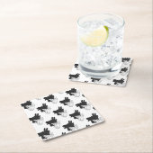 ハンドシルエットビリーヤギ灰色 スクエアペーパーコースター (インサイチュ)