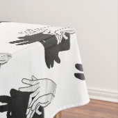 ハンドシルエットビリーヤギ灰色 テーブルクロス (インサイチュ)