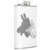 ハンドシルエットビリーヤギ灰色 フラスク (右)
