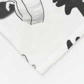 ハンドシルエットビリーヤギ灰色 フリースブランケット (角)