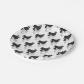 ハンドシルエットビリーヤギ灰色 ペーパープレート (アングル)