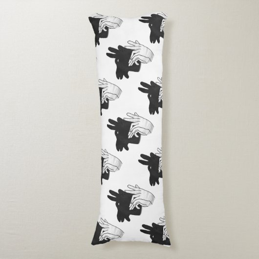 ハンドシルエットビリーヤギ灰色 ボディピロー (正面縦)