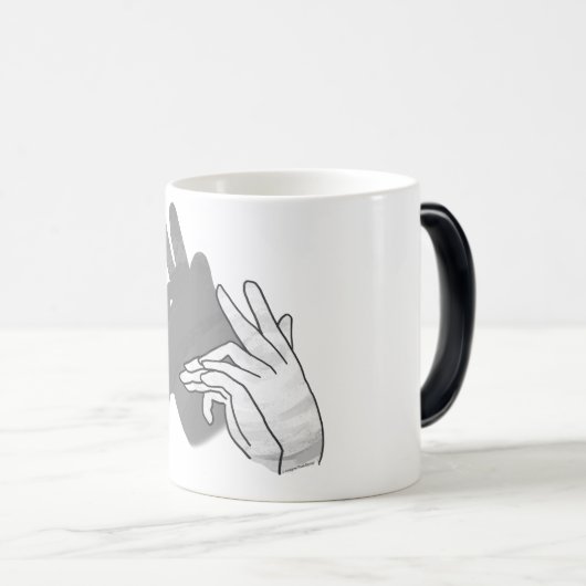 ハンドシルエットビリーヤギ灰色 モーフィングマグカップ (正面右)