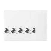 ハンドシルエットビリーヤギ灰色 ラップアラウンド宛名ラベル (正面)