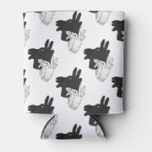 ハンドシルエットビリーヤギ灰色 缶クーラー (正面)