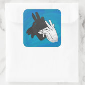 ハンドシルエットビリーヤギ青 スクエアシール (バッグ)