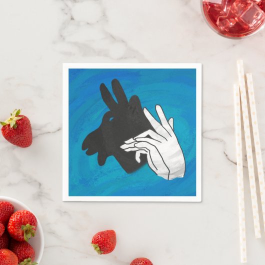 ハンドシルエットビリーヤギ青 スタンダードカクテルナプキン (インサイチュ)