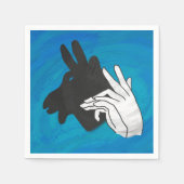 ハンドシルエットビリーヤギ青 スタンダードカクテルナプキン (正面)