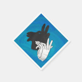 ハンドシルエットビリーヤギ青 スタンダードカクテルナプキン (角)