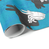 ハンドシルエットビリーヤギ青 ラッピングペーパー (ロールコーナー)