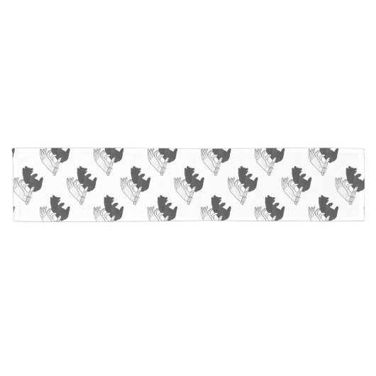 ハンドシルエットベアーカブ ショートテーブルランナー (横)