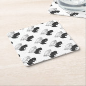 ハンドシルエットベアーカブ スクエアペーパーコースター (アングル)