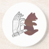 ハンドシルエットベアーキューブブラウン コースター (正面)